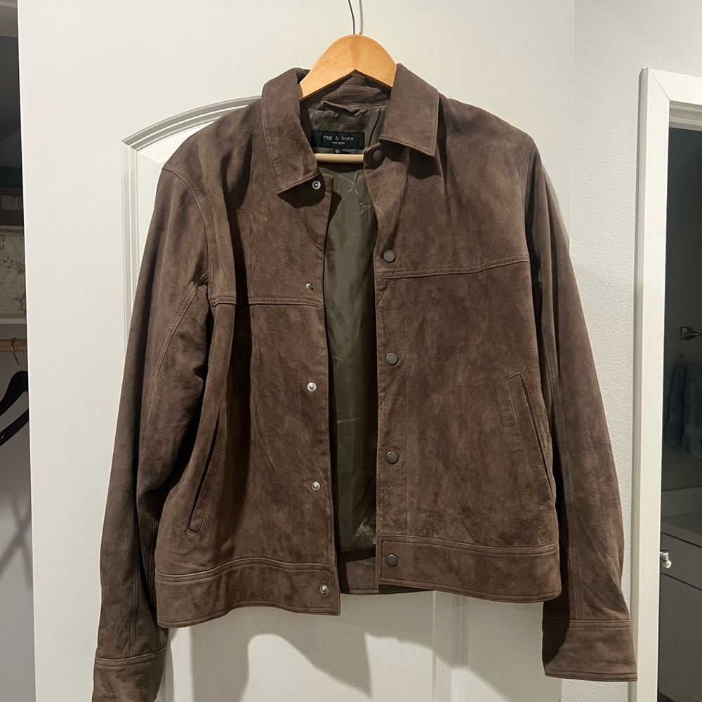 rag & bone Dark Brown Suede Jacket